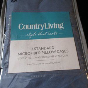 Country Living Microfiber 2 Standard Pillow Cases 20" x 30"